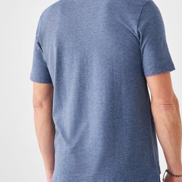 Faherty Indigo Polo Shirt in sea navy melange size large. - Picture 4 of 11